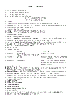 人力资源管理师二级人力资源规划.doc