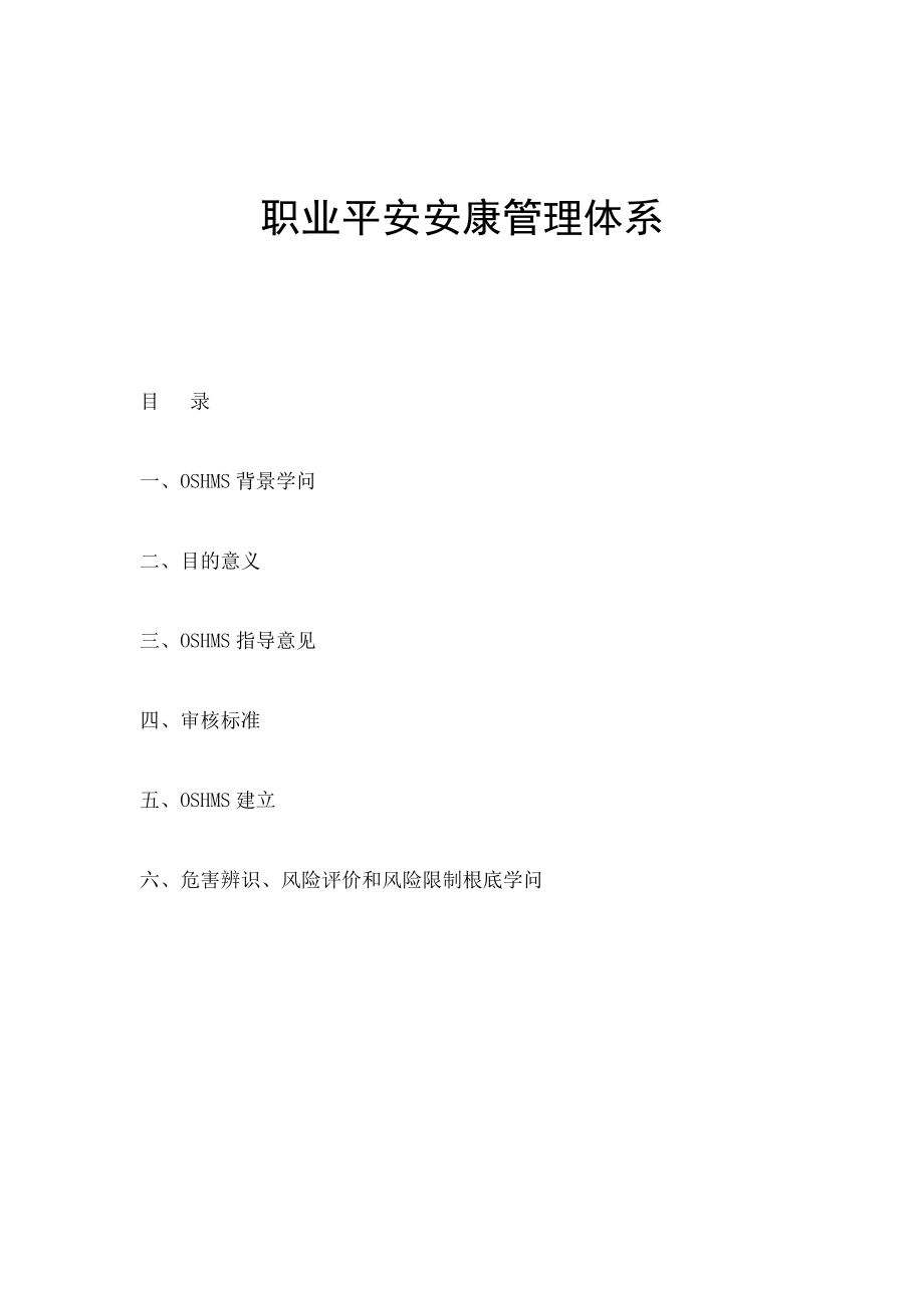 职业安全健康管理体系培训教案文字材料.docx_第1页