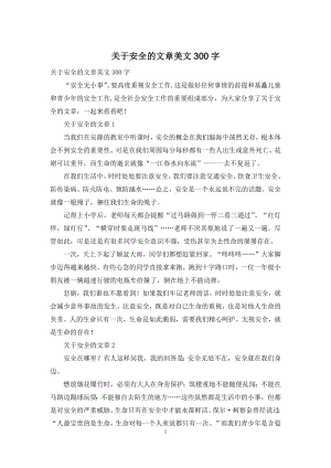 关于安全的文章美文300字.docx