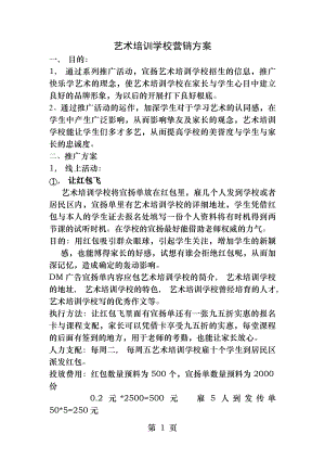 艺术培训营销方案.docx