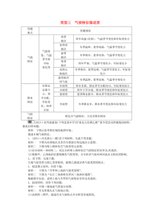 优化方案高考地理二轮复习特色专项训练第部分非选择题突破模板类型三气候特征描述类.doc