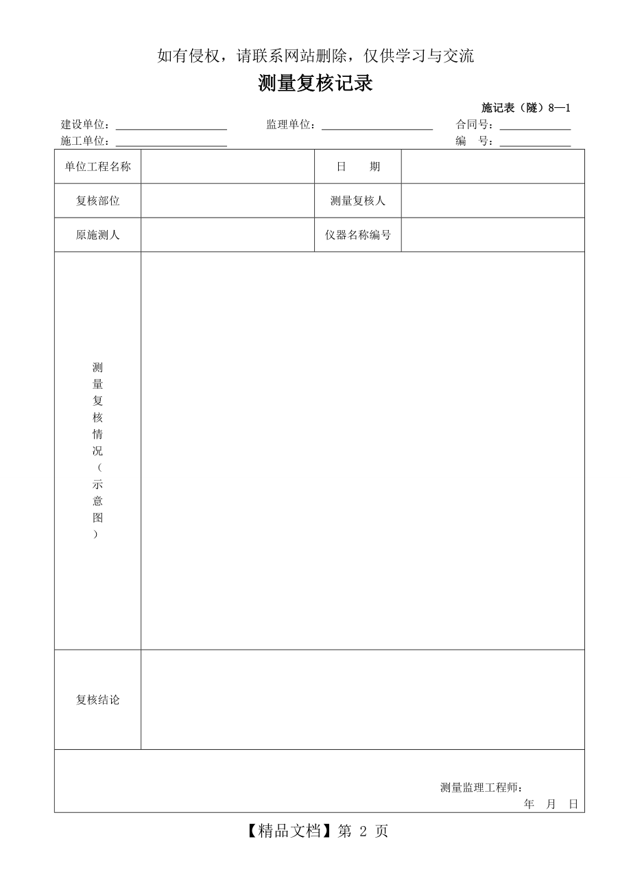 隧道表格施工记录表通用表.doc_第2页