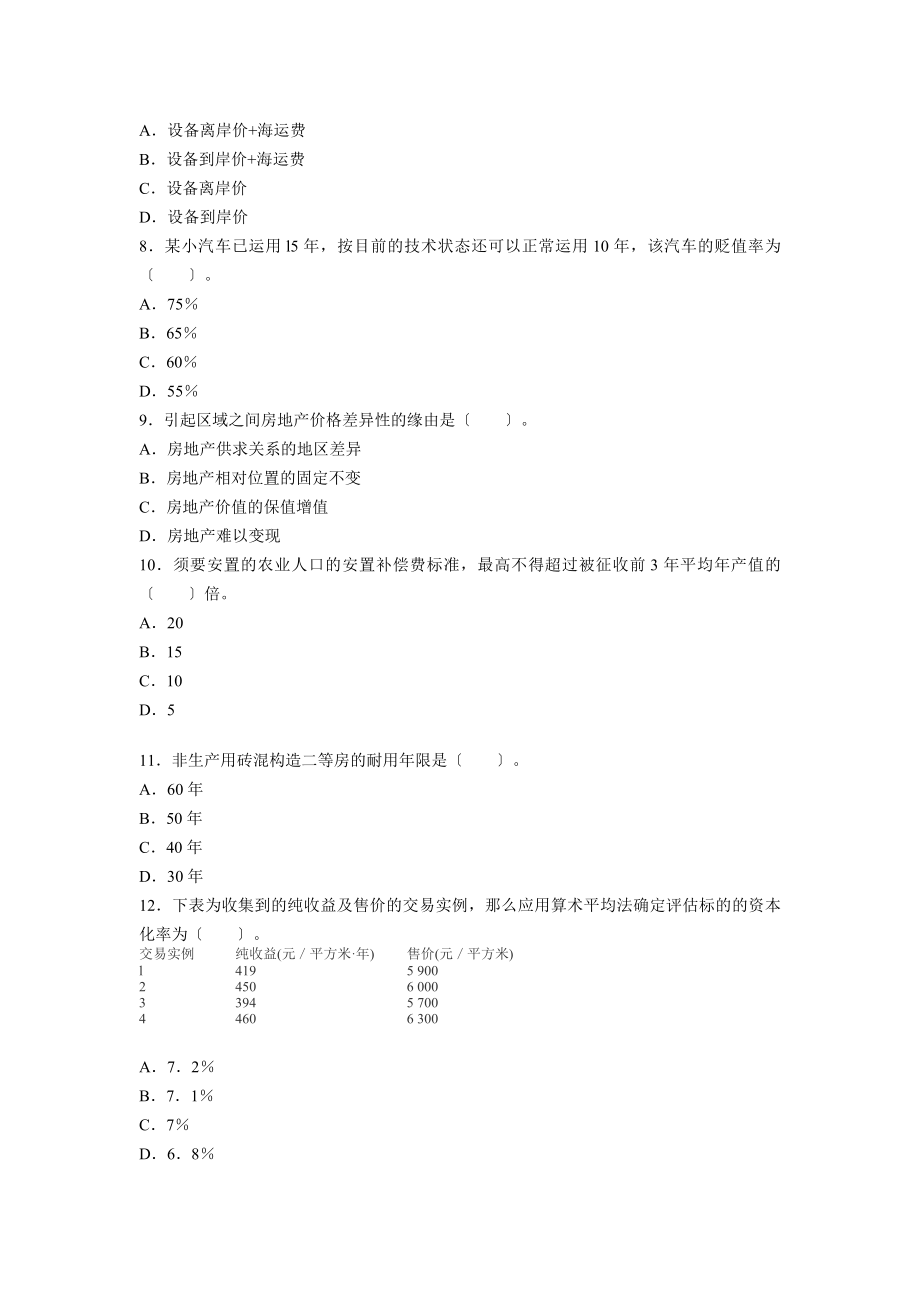 资产评估师考试资产评估考前冲刺试题附答案一要点.docx_第2页