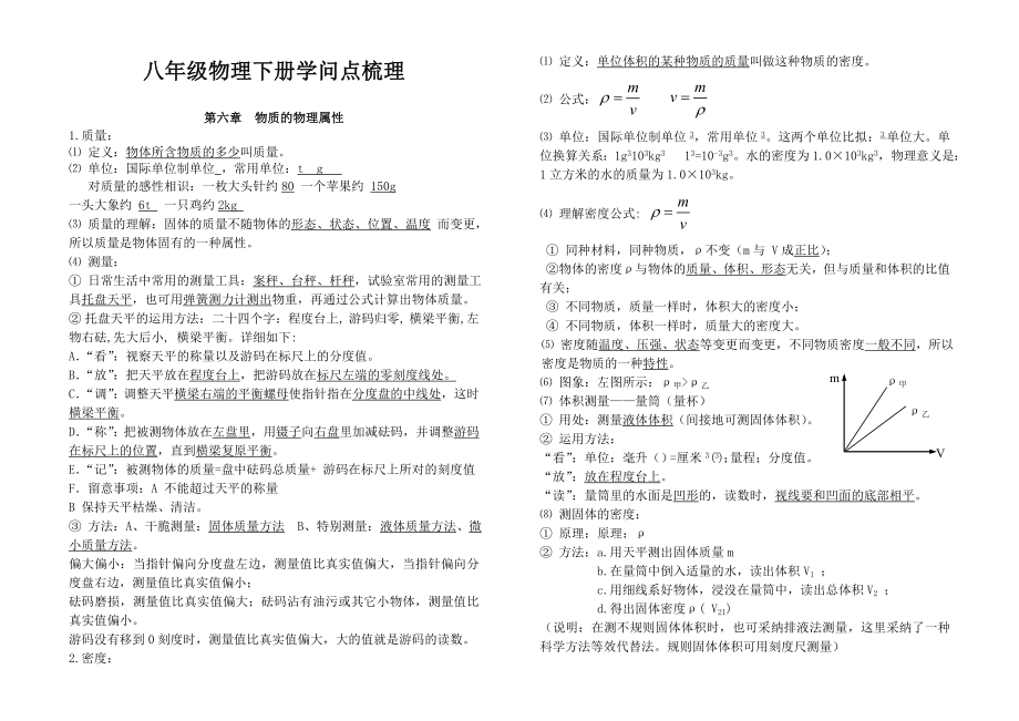 苏科版八年级物理下册知识点梳理1.docx_第1页