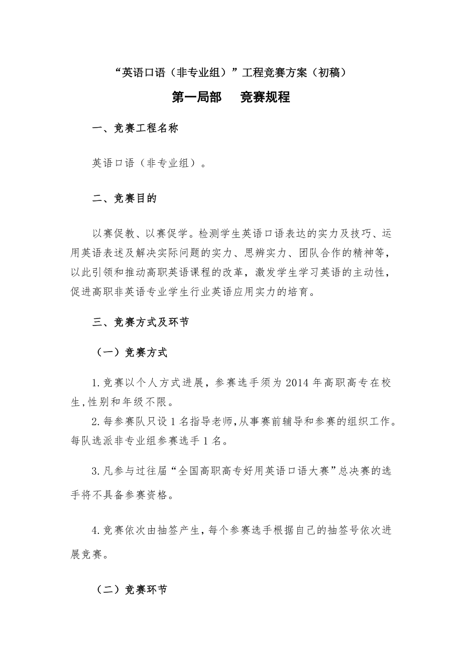 英语口语项目竞赛方案.docx_第1页