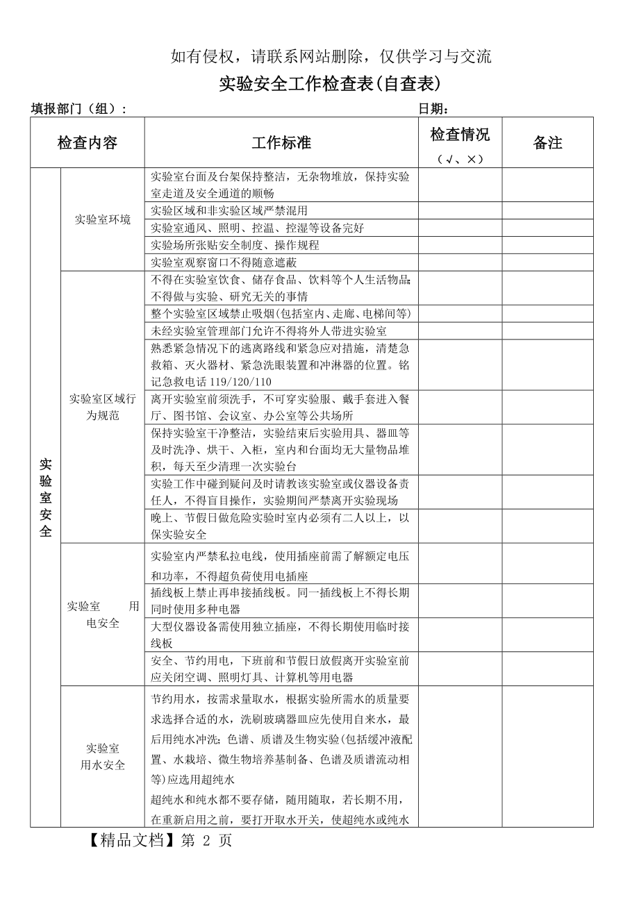 实验室安全工作检查表.doc_第2页