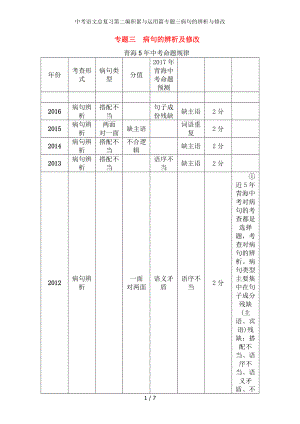 中考语文总复习第二编积累与运用篇专题三病句的辨析与修改.docx