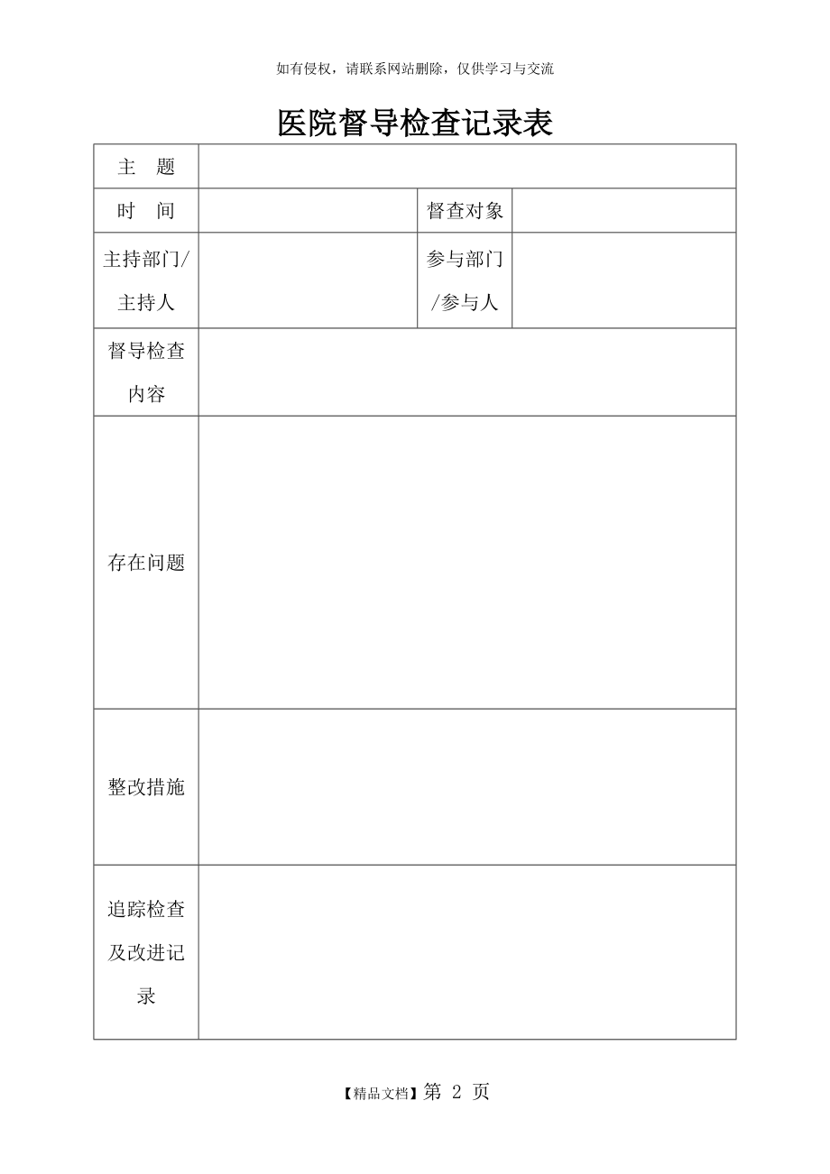 医院督导检查记录表.doc_第2页