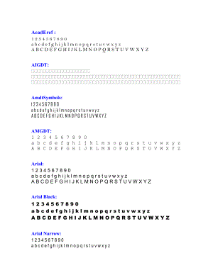 Word中的各种英文字体及数字字体对照表A-Z.doc