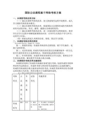 国际公法课程基于网络考核方案.doc