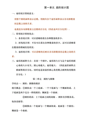 苏教版六年级数学(期中考试知识点总结+针对性练习).docx