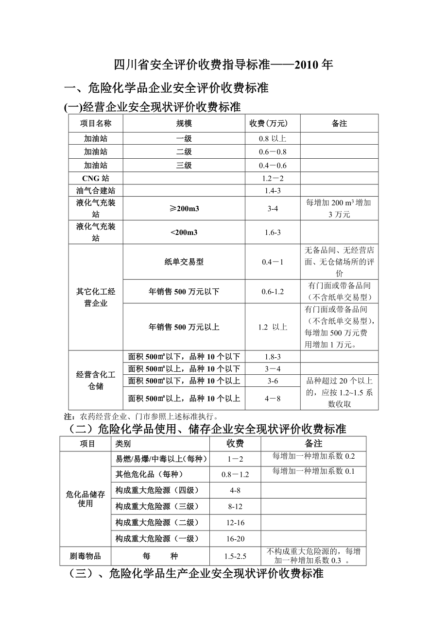 四川省安全评价收费指导标准.doc_第1页