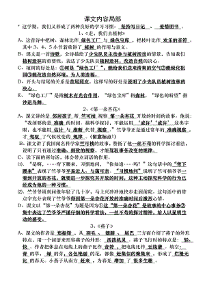 苏教版语文四年级下册总复习每课知识点汇总1.docx