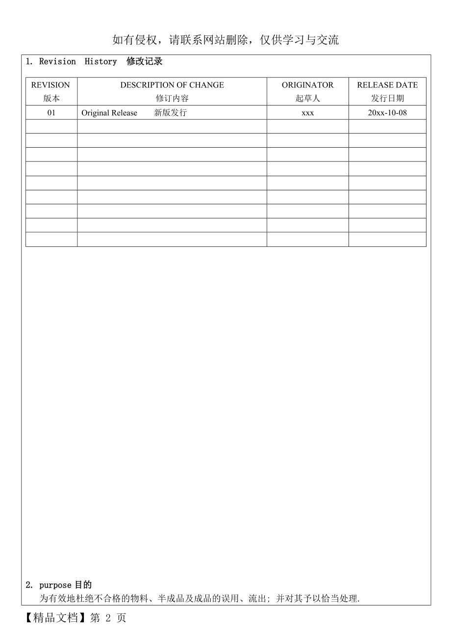 不合格品控制程序-中英文版.doc_第2页