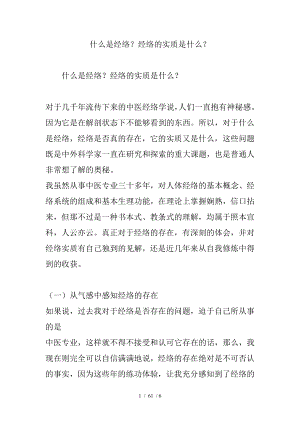 什么是经络经络的实质是什么.docx