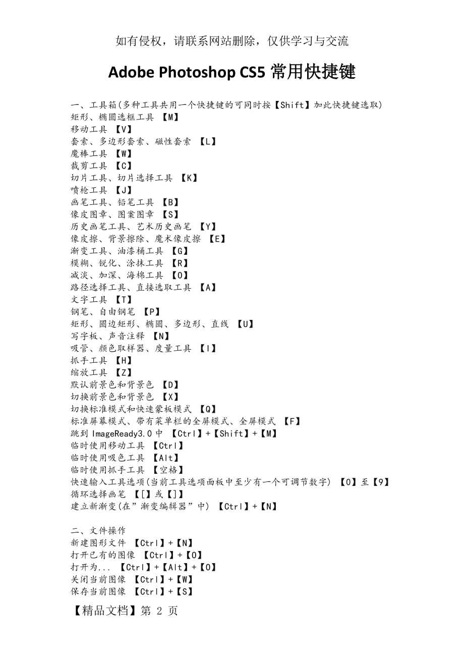 Adobe-Photoshop-CS5常用快捷键.docx_第2页