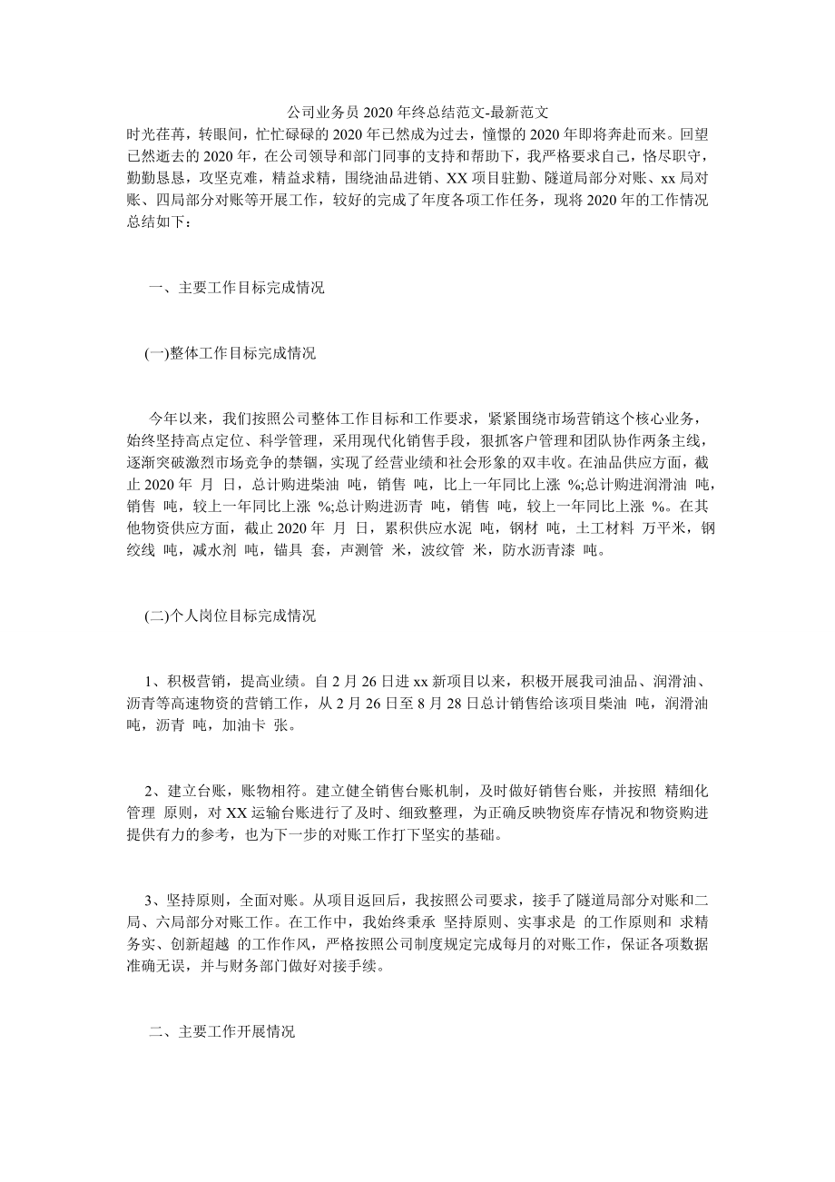 公司业务员2020年终总结范文-最新范文.doc_第1页