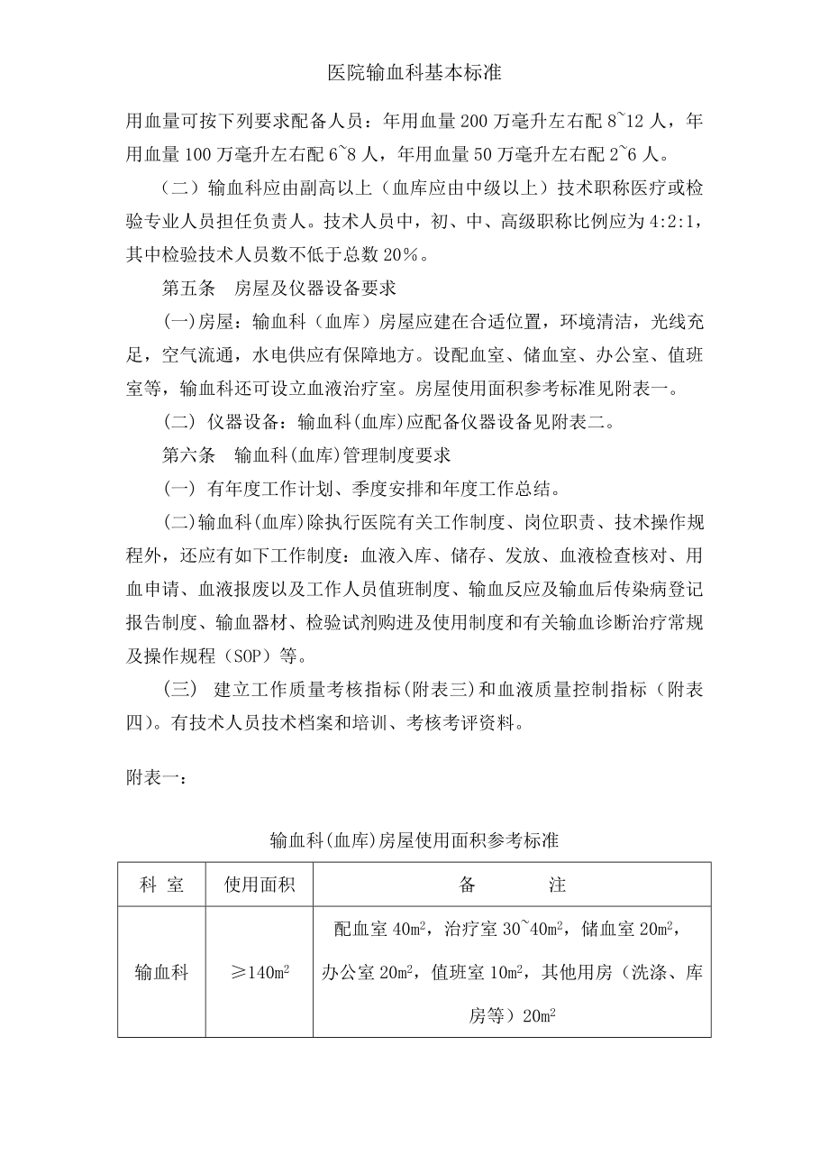 医院输血科基本标准.docx_第2页