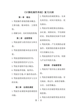 计算机操作系统复习知识点汇总.docx