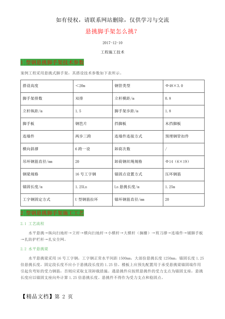 悬挑脚手架悬挑方式及要求.docx_第2页