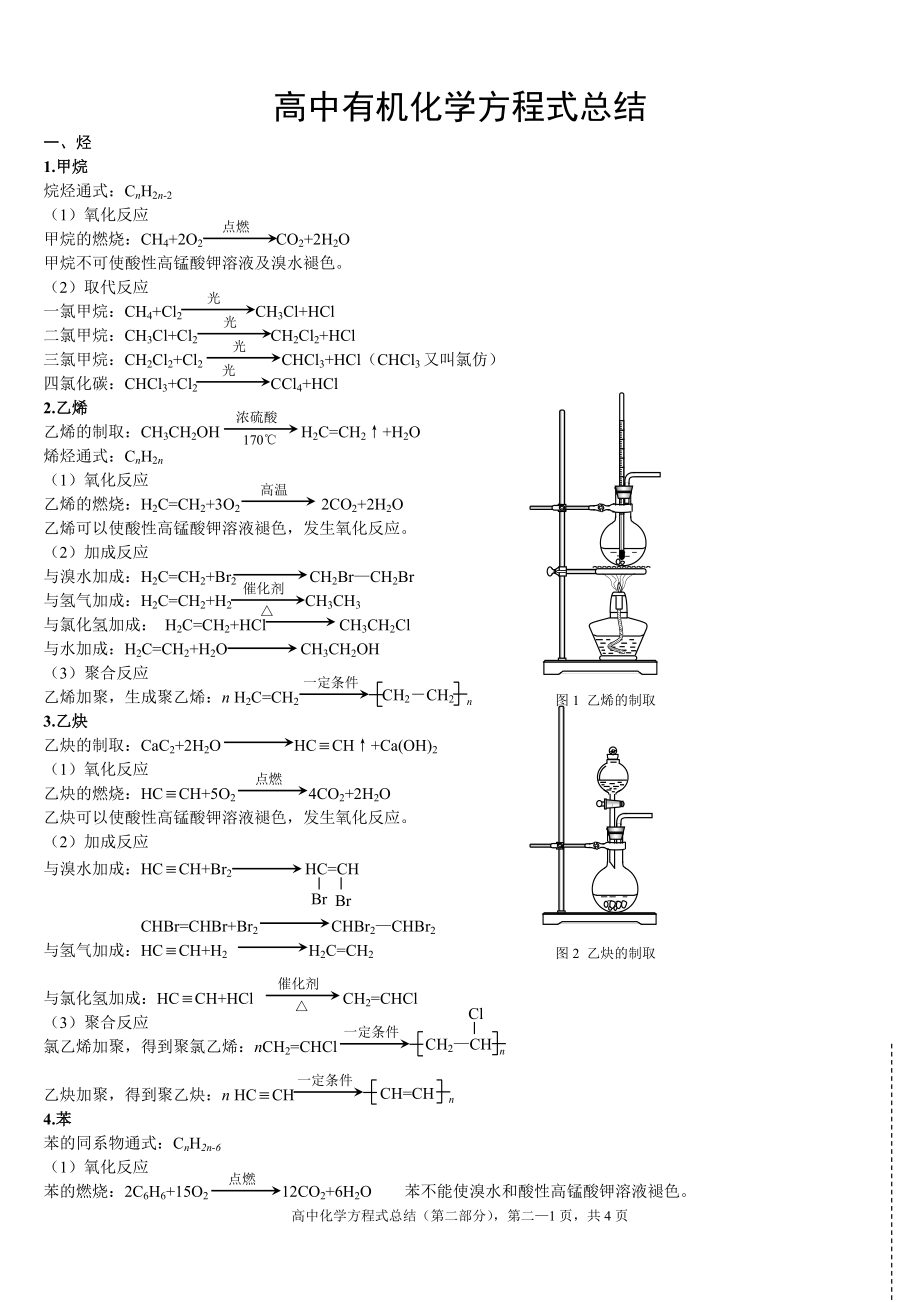 (完美版)高中有机化学方程式总结87248.doc_第1页