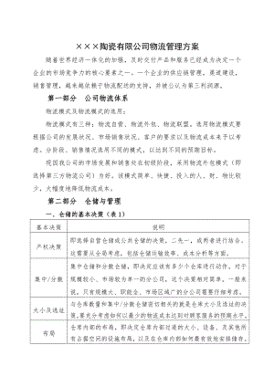 公司产品物流配送方案.doc