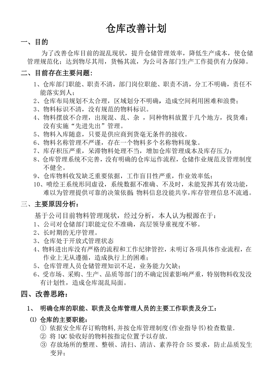 仓库改善方案.doc_第1页