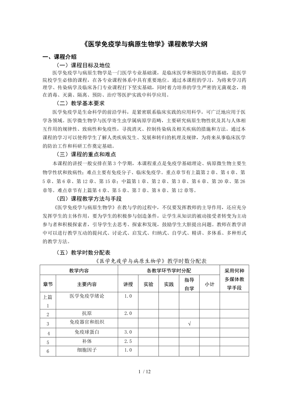 《医学免疫学与病原生物学》教学大纲.docx_第1页