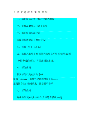 大型主题婚礼策划方案文字部分概要.doc