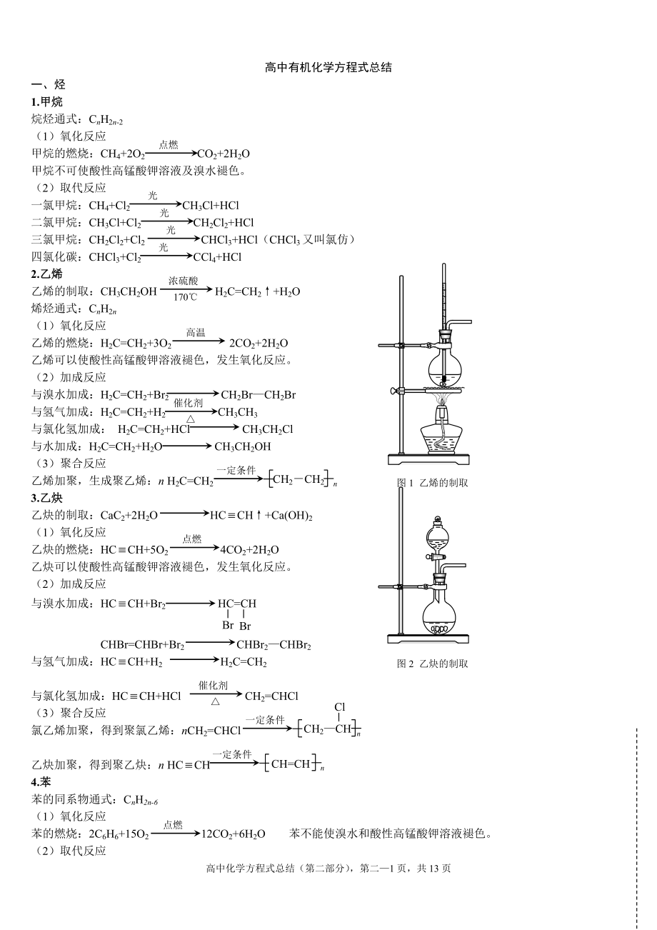 (完美版)高中有机化学方程式总结87098.doc_第1页