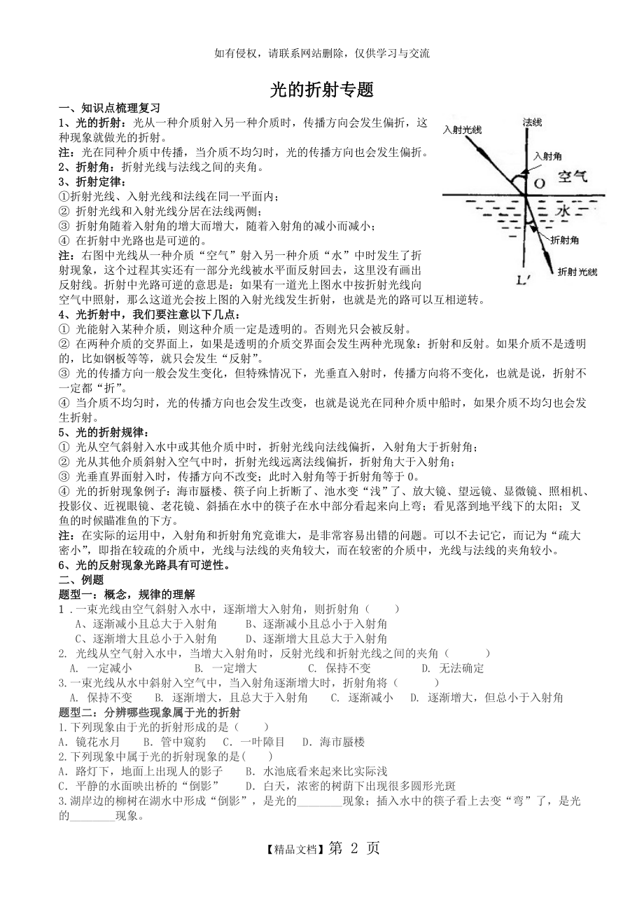 光的折射专题复习.doc_第2页