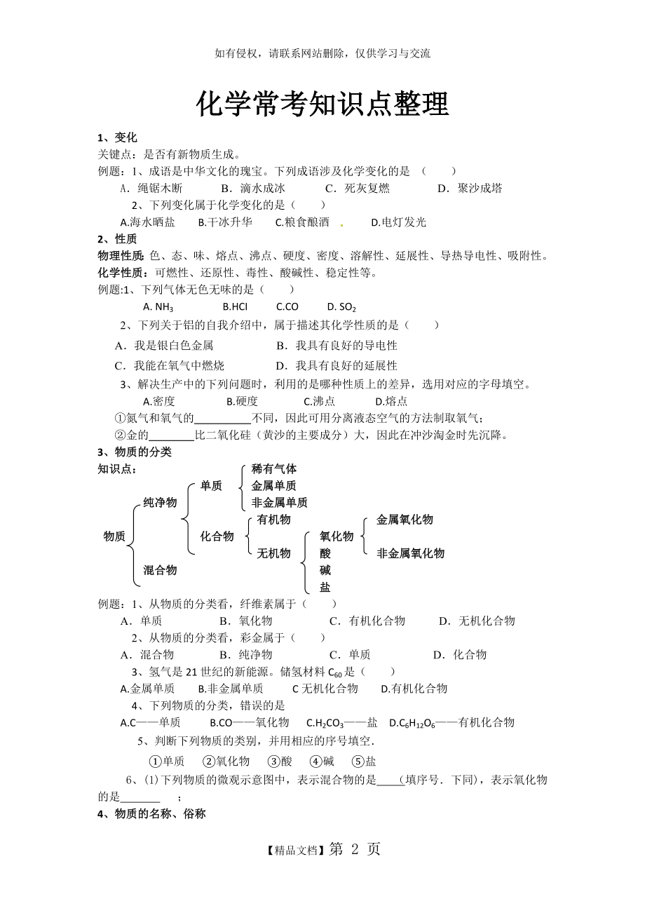 化学中考常考知识点整理.doc_第2页