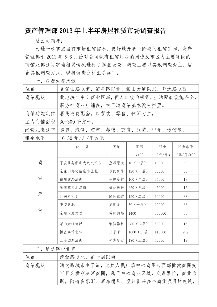 商铺租金调查报告.doc_第1页