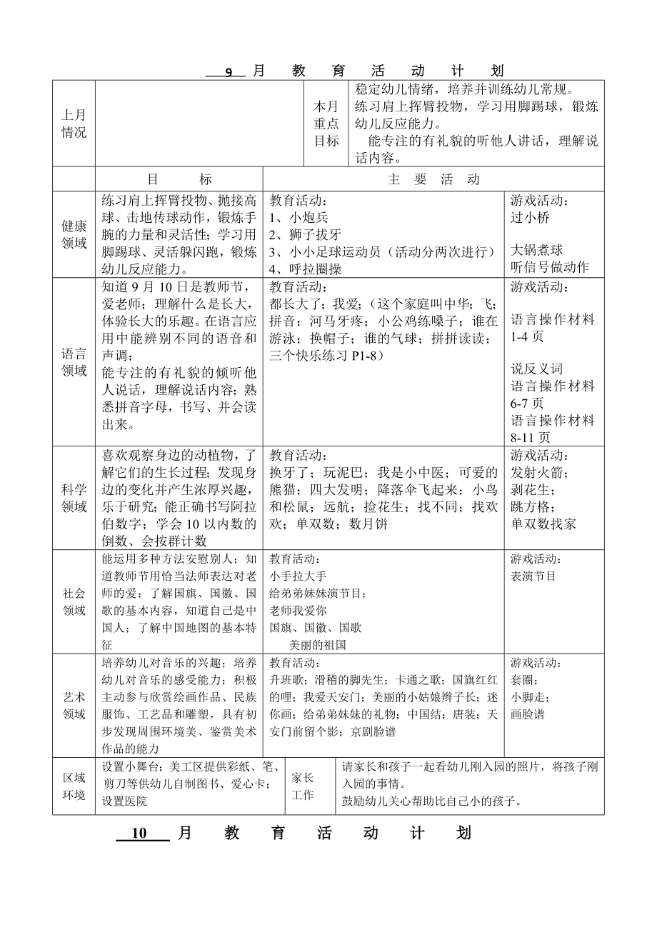 大班上学期月计划周计划.doc_第1页