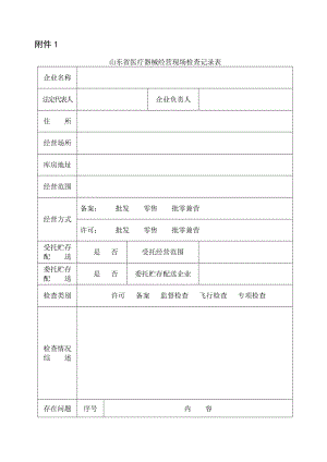 山东省医疗器械经营现场检查记录表.docx