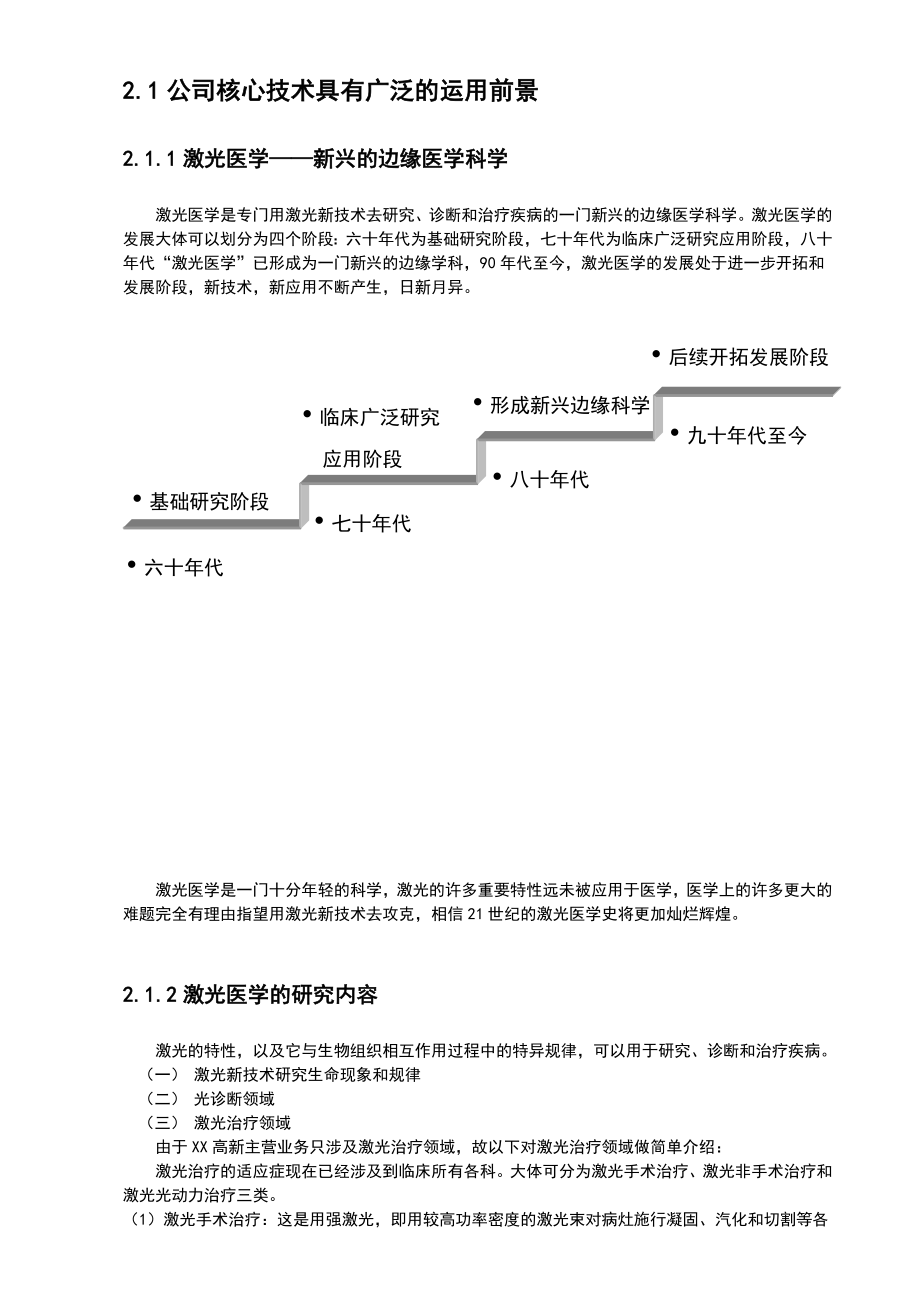 XX医疗保健用品公司激光医疗项目商业计划书.docx_第2页