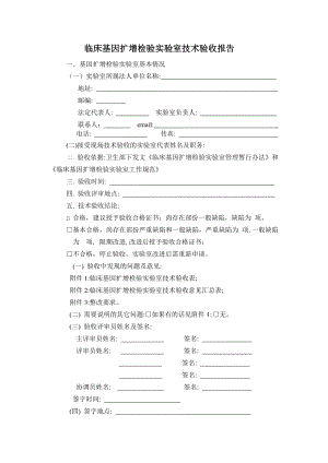 临床基因扩增检验实验室技术验收报告仅供参考.doc