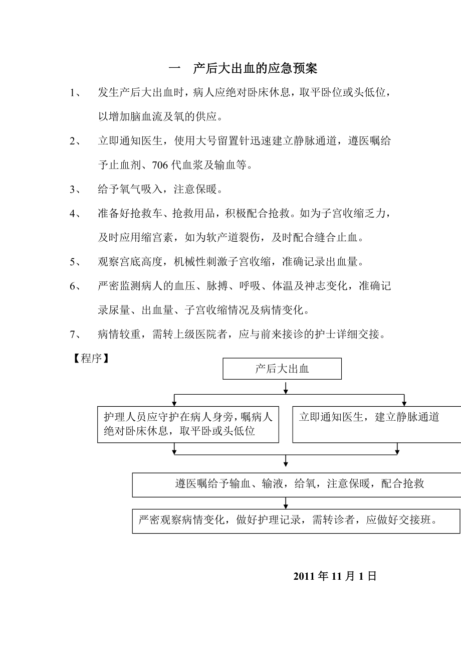 一 产后大出血的应急预案.docx_第1页