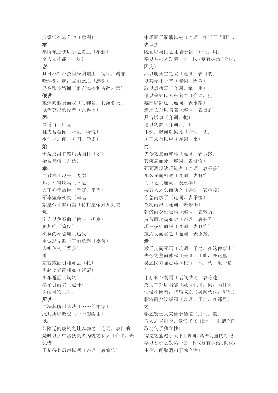 苏教版高一语文必修三文言文知识整理.docx_第2页