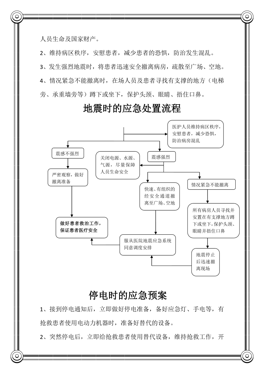 停水、停电、地震、火灾应急预案及处理程序流程图.doc_第2页