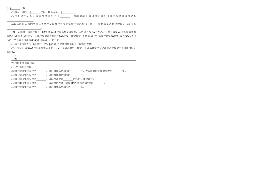 基因指导蛋白质的合成测试题.doc_第2页