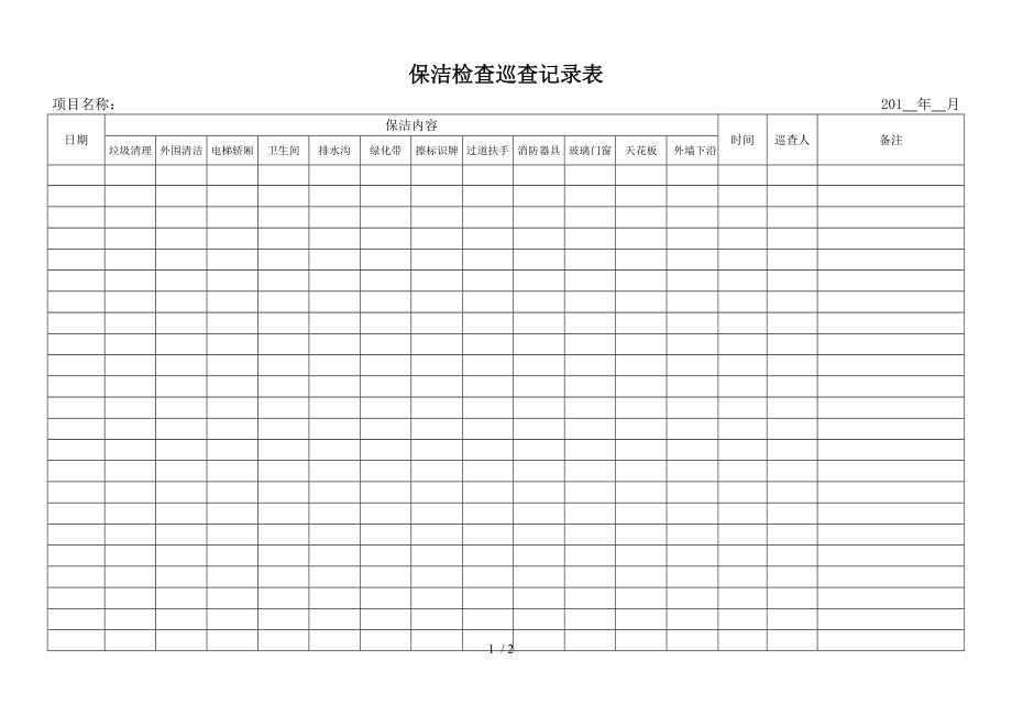 保洁检查巡查记录表.docx_第1页