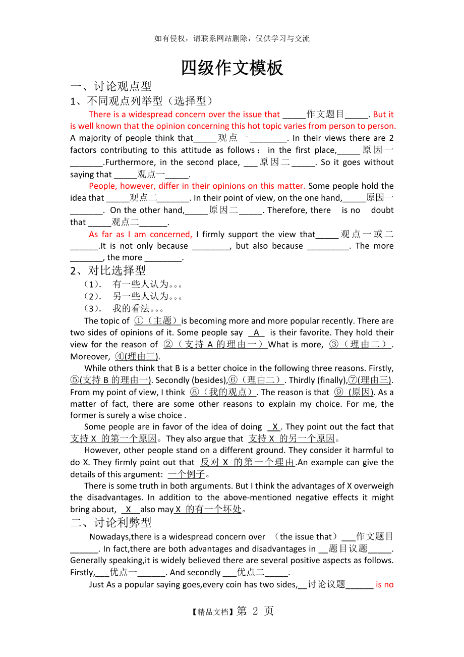 四级英语作文模板.doc_第2页