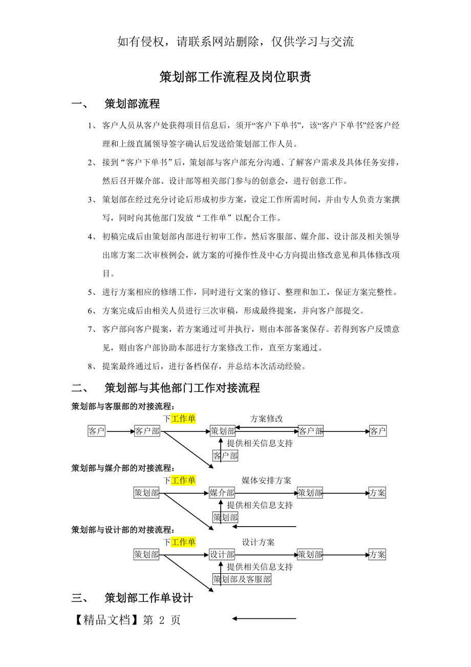 广告公司策划部工作流程及岗位职责.doc_第2页