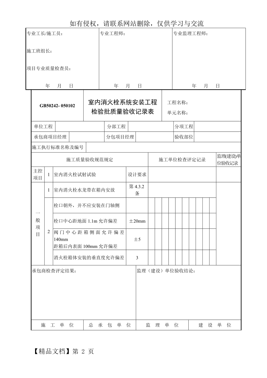 建筑给水、排水及采暖质量验收记录表.doc_第2页