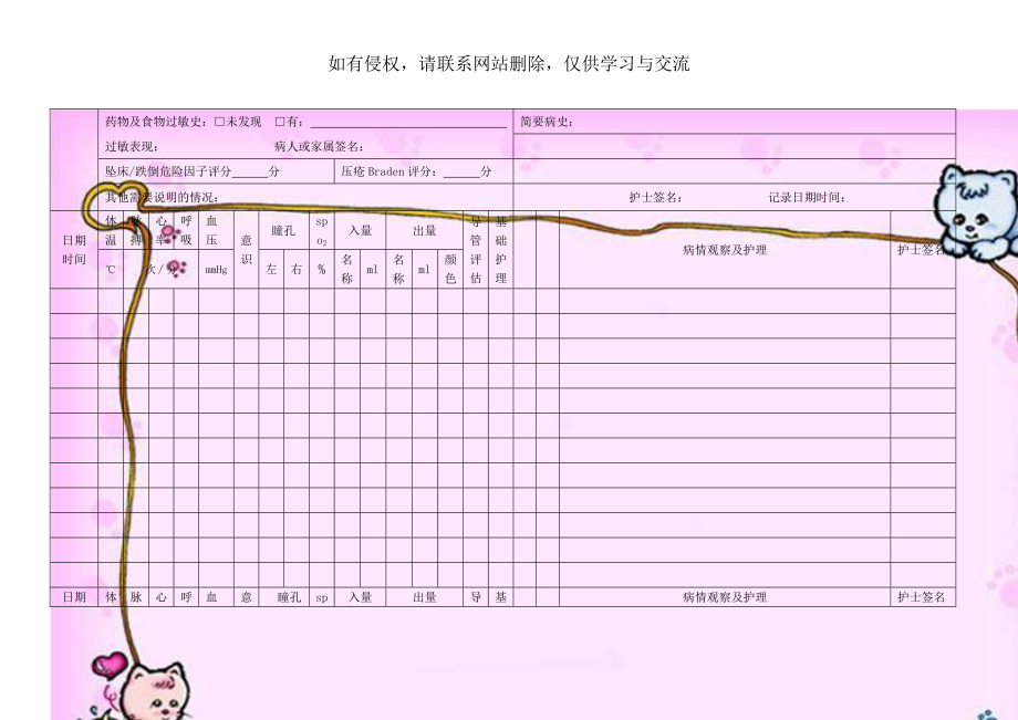 护理记录单模板.doc_第1页