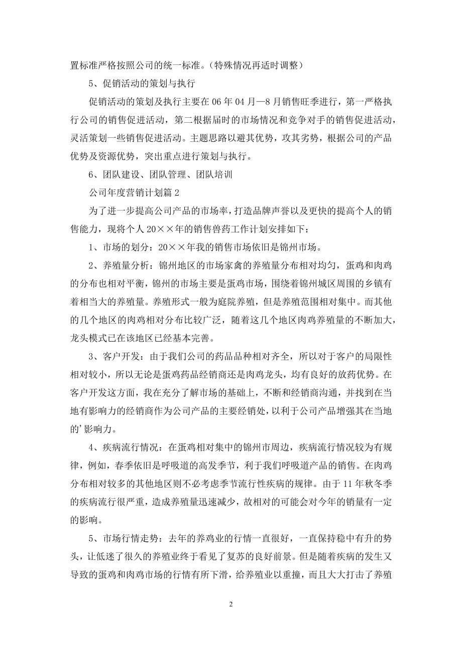 公司年度营销计划合集5篇.docx_第2页