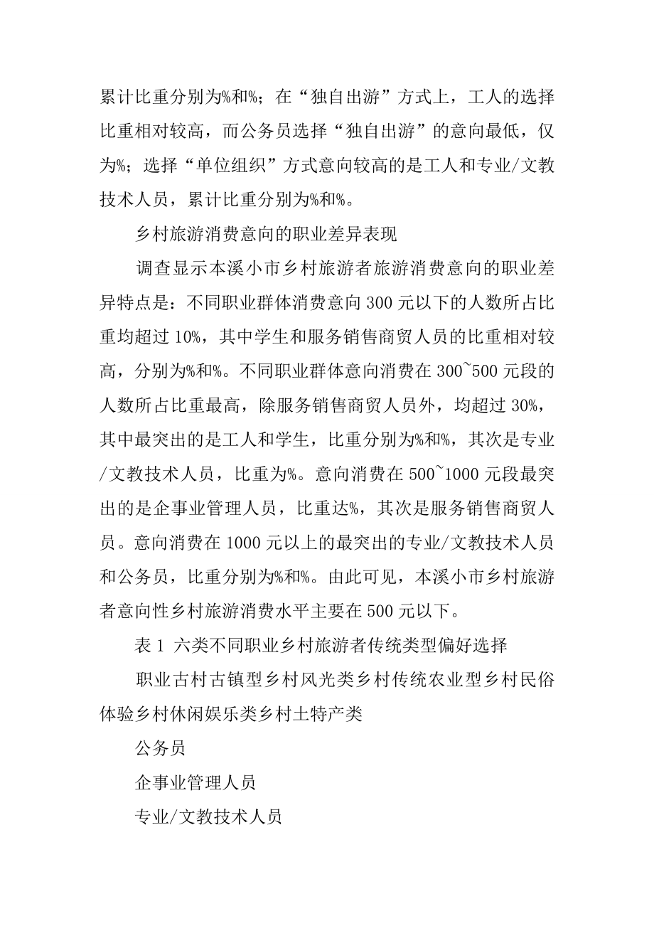 乡村旅游需求的职业差异的调查报告.docx_第2页