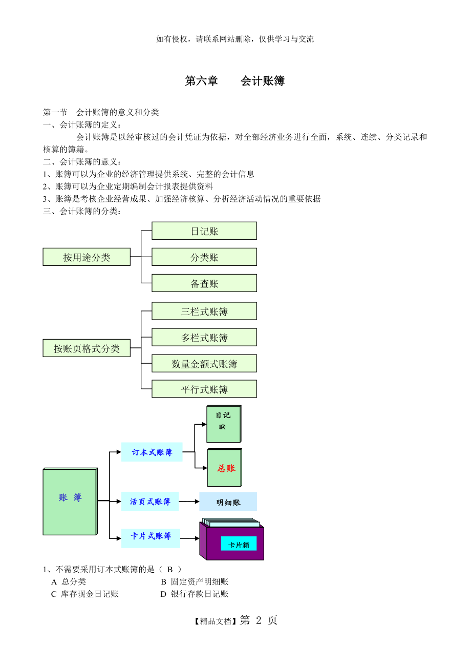 会计基础 第六章会计账簿 课件 PPT.doc_第2页