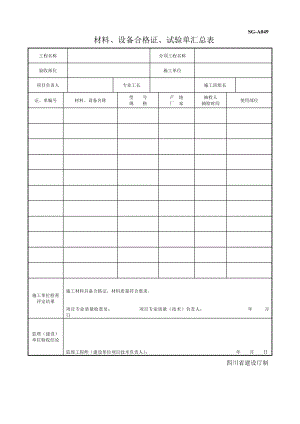 四川建龙-材料、设备合格证、试验单汇总表-(含粘贴单).doc